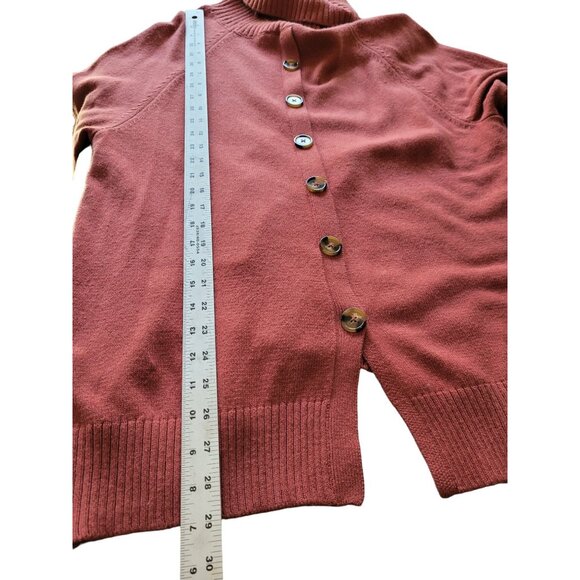 Soft Surroundings Oversized Button-Back Sweater L Turtleneck Pullover 45% Polya - Picture 6 of 8